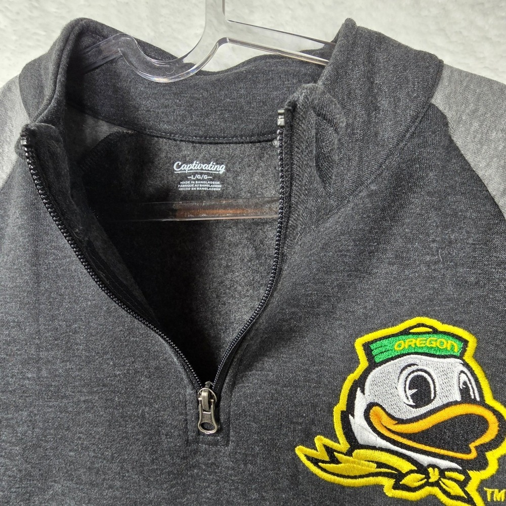 Oregon‎ Ducks Sweatshirt Large 1/4 Zip Pullover Jacket Ragland NWOT Mens - Picture 4 of 10